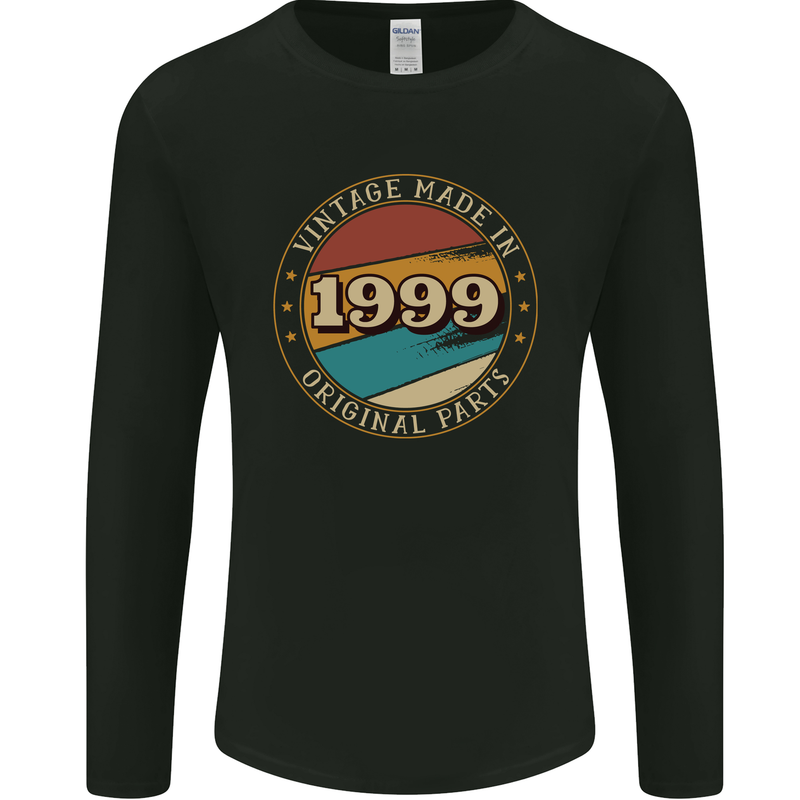 24th Birthday  Vintage Made In 1999 Mens Long Sleeve T-Shirt Black