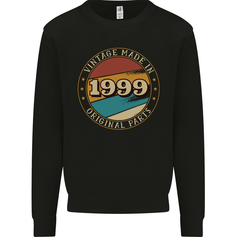 24th Birthday  Vintage Made In 1999 Mens Sweatshirt Jumper Black
