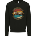 25th Birthday  Vintage Made In 1998 Mens Sweatshirt Jumper Black