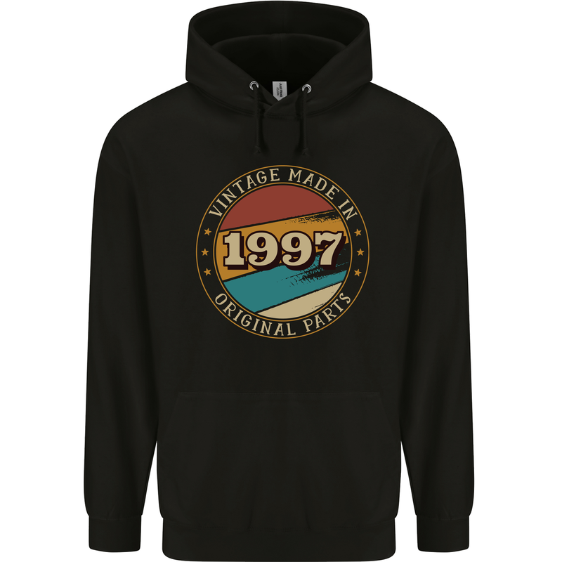 26th Birthday  Vintage Made In 1997 Mens 80% Cotton Hoodie Black