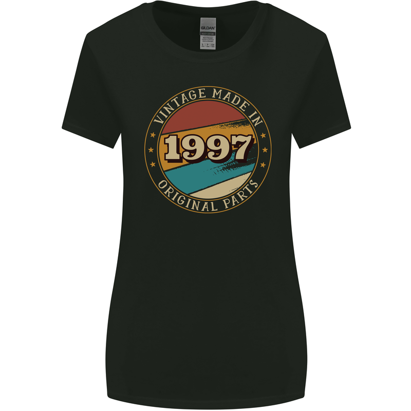26th Birthday  Vintage Made In 1997 Womens Wider Cut T-Shirt Black