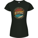 27th Birthday  Vintage Made In 1996 Womens Petite Cut T-Shirt Black