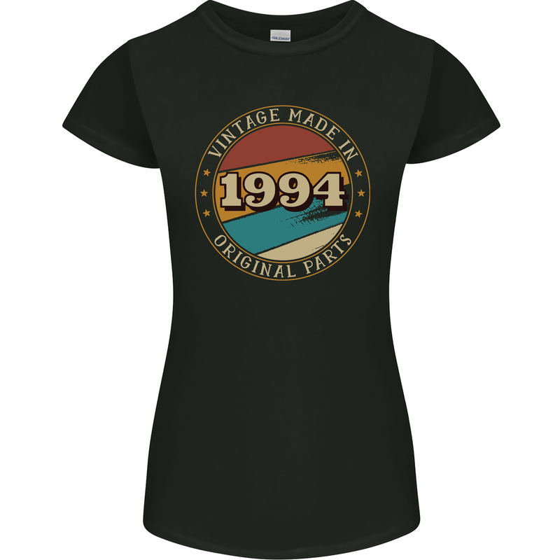 29th Birthday  Vintage Made In 1994 Womens Petite Cut T-Shirt Black