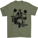 2Tone Drummer Drumming Drum 2 Tone Two Tone Mens T-Shirt 100% Cotton Military Green
