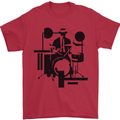 2Tone Drummer Drumming Drum 2 Tone Two Tone Mens T-Shirt 100% Cotton Red