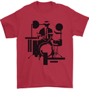 2Tone Drummer Drumming Drum 2 Tone Two Tone Mens T-Shirt 100% Cotton Red