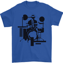 2Tone Drummer Drumming Drum 2 Tone Two Tone Mens T-Shirt 100% Cotton Royal Blue