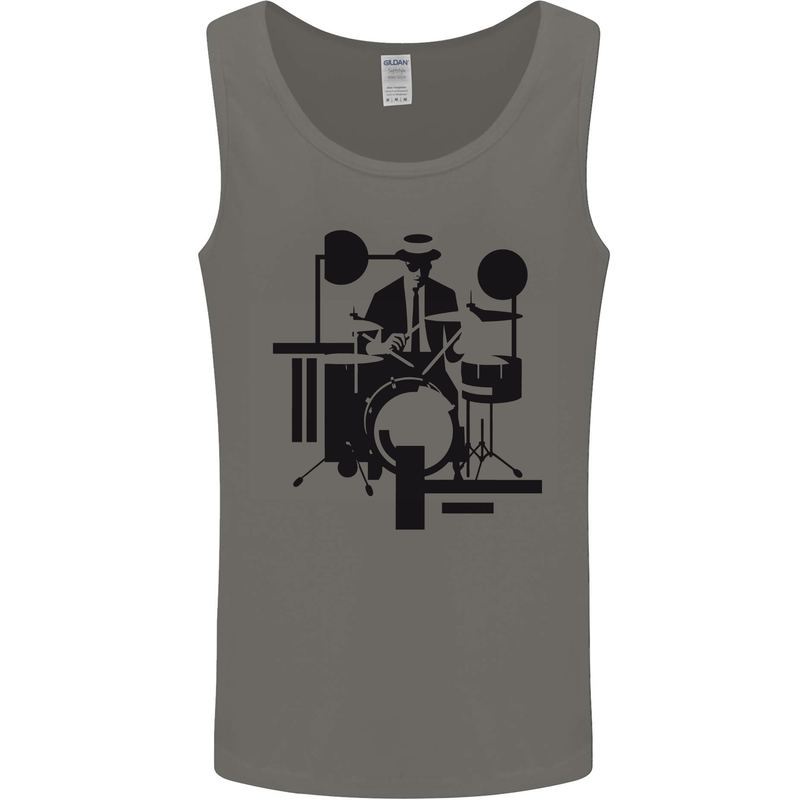 2Tone Drummer Drumming Drum 2 Tone Two Tone Mens Vest Tank Top Charcoal