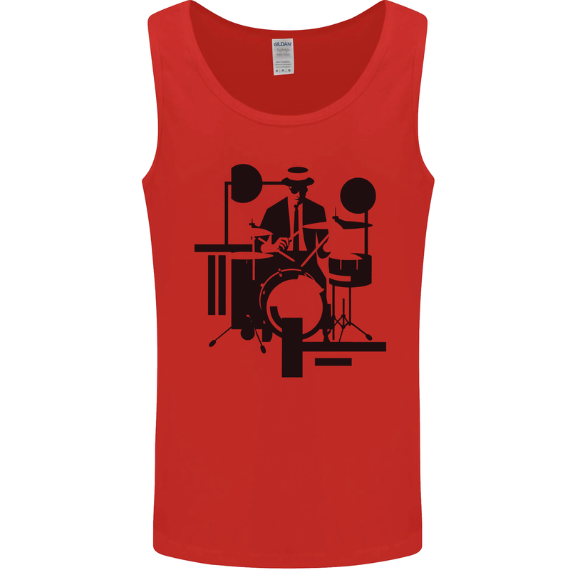 2Tone Drummer Drumming Drum 2 Tone Two Tone Mens Vest Tank Top Red