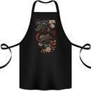 2 Chinese Dragons Fantasy Cotton Apron 100% Organic Black