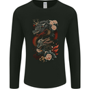 2 Chinese Dragons Fantasy Mens Long Sleeve T-Shirt Black