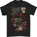2 Chinese Dragons Fantasy Mens T-Shirt 100% Cotton BLACK