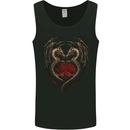 2 Fantasy Dragons in a Heart Shape Gothic Goth Mens Vest Tank Top Black