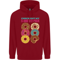 Funny Donut Check Out My 5 1/2 Pack Food Gym Childrens Kids Hoodie Red