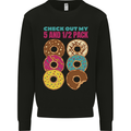 Funny Donut Check Out My 5 1/2 Pack Food Gym Kids Sweatshirt Jumper Black