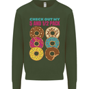 Funny Donut Check Out My 5 1/2 Pack Food Gym Kids Sweatshirt Jumper Forest Green