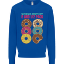 Funny Donut Check Out My 5 1/2 Pack Food Gym Kids Sweatshirt Jumper Royal Blue