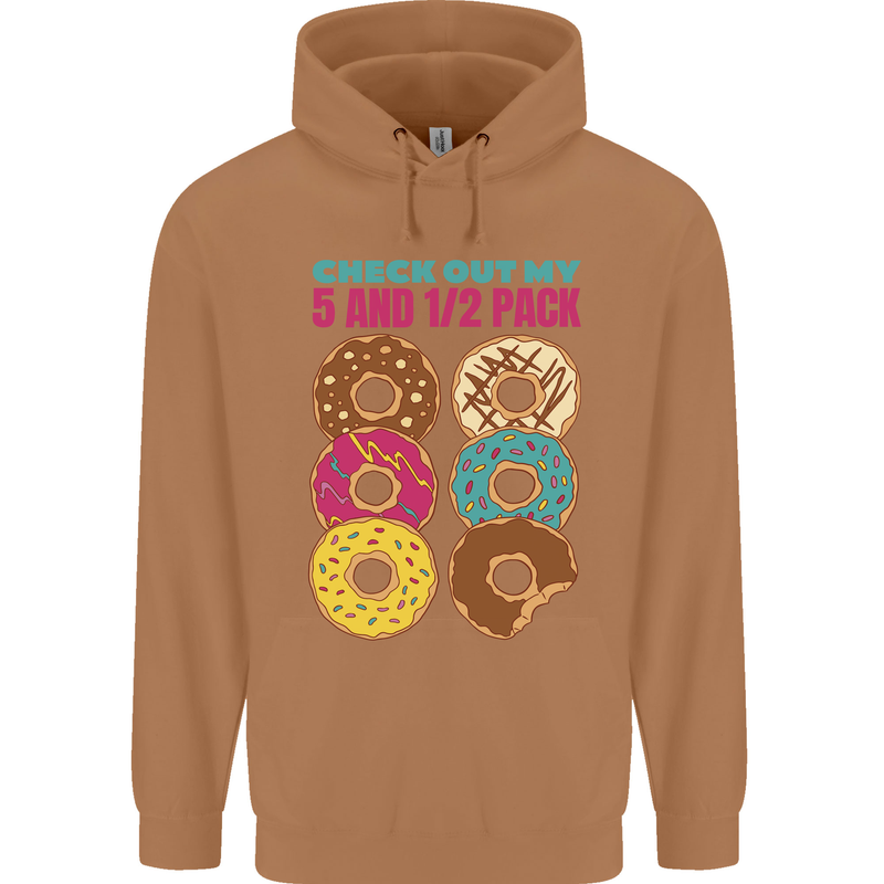 Funny Donut Check Out My 5 1/2 Pack Food Gym Mens 80% Cotton Hoodie Caramel Latte