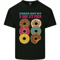 Funny Donut Check Out My 5 1/2 Pack Food Gym Mens Cotton T-Shirt Tee Top Black