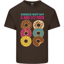 Funny Donut Check Out My 5 1/2 Pack Food Gym Mens Cotton T-Shirt Tee Top Dark Chocolate