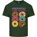 Funny Donut Check Out My 5 1/2 Pack Food Gym Mens Cotton T-Shirt Tee Top Forest Green
