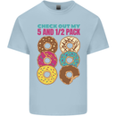 Funny Donut Check Out My 5 1/2 Pack Food Gym Mens Cotton T-Shirt Tee Top Light Blue
