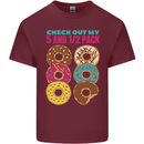 Funny Donut Check Out My 5 1/2 Pack Food Gym Mens Cotton T-Shirt Tee Top Maroon