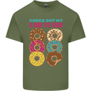 Funny Donut Check Out My 5 1/2 Pack Food Gym Mens Cotton T-Shirt Tee Top Military Green