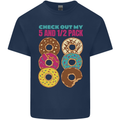 Funny Donut Check Out My 5 1/2 Pack Food Gym Mens Cotton T-Shirt Tee Top Navy Blue