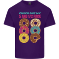 Funny Donut Check Out My 5 1/2 Pack Food Gym Mens Cotton T-Shirt Tee Top Purple