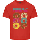 Funny Donut Check Out My 5 1/2 Pack Food Gym Mens Cotton T-Shirt Tee Top Red