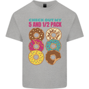 Funny Donut Check Out My 5 1/2 Pack Food Gym Mens Cotton T-Shirt Tee Top Sports Grey