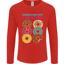 Funny Donut Check Out My 5 1/2 Pack Food Gym Mens Long Sleeve T-Shirt Red