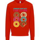 Funny Donut Check Out My 5 1/2 Pack Food Gym Mens Sweatshirt Jumper Bright Red