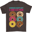 Funny Donut Check Out My 5 1/2 Pack Food Gym Mens T-Shirt 100% Cotton Dark Chocolate