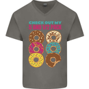Funny Donut Check Out My 5 1/2 Pack Food Gym Mens V-Neck Cotton T-Shirt Charcoal