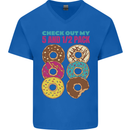 Funny Donut Check Out My 5 1/2 Pack Food Gym Mens V-Neck Cotton T-Shirt Royal Blue