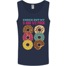 Funny Donut Check Out My 5 1/2 Pack Food Gym Mens Vest Tank Top Navy Blue