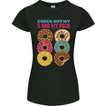 Funny Donut Check Out My 5 1/2 Pack Food Gym Womens Petite Cut T-Shirt Black