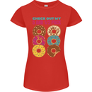 Funny Donut Check Out My 5 1/2 Pack Food Gym Womens Petite Cut T-Shirt Red