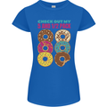 Funny Donut Check Out My 5 1/2 Pack Food Gym Womens Petite Cut T-Shirt Royal Blue
