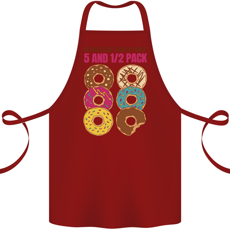 Check Out My 5 1/2 Pack Funny Donut Food Gym Cotton Apron 100% Organic Maroon