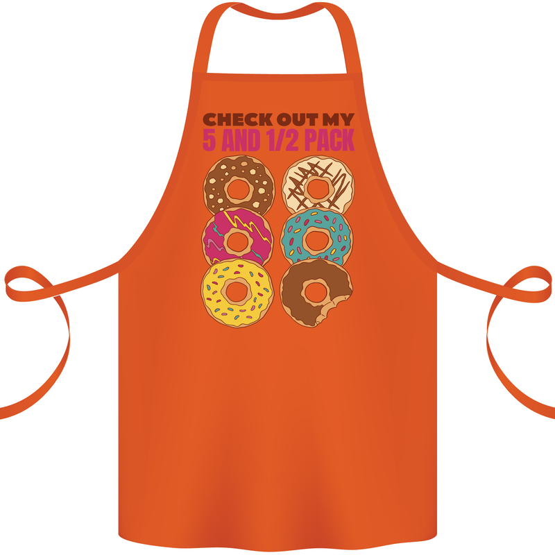 Check Out My 5 1/2 Pack Funny Donut Food Gym Cotton Apron 100% Organic Orange