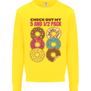Check Out My 5 1/2 Pack Funny Donut Food Gym Kids Sweatshirt Jumper Yellow