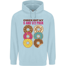Check Out My 5 1/2 Pack Funny Donut Food Gym Mens 80% Cotton Hoodie Light Blue