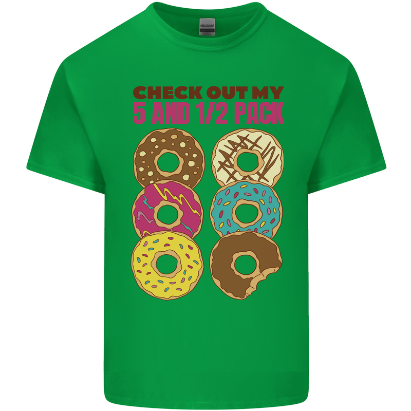 Check Out My 5 1/2 Pack Funny Donut Food Gym Mens Cotton T-Shirt Tee Top Irish Green