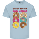 Check Out My 5 1/2 Pack Funny Donut Food Gym Mens Cotton T-Shirt Tee Top Light Blue