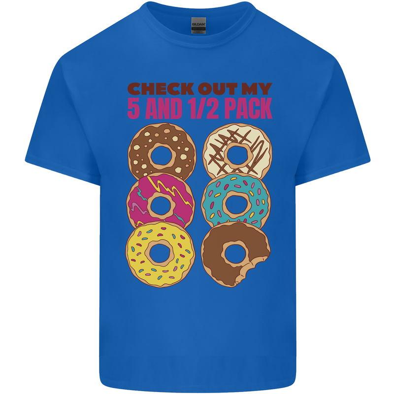 Check Out My 5 1/2 Pack Funny Donut Food Gym Mens Cotton T-Shirt Tee Top Royal Blue
