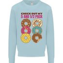 Check Out My 5 1/2 Pack Funny Donut Food Gym Mens Sweatshirt Jumper Light Blue