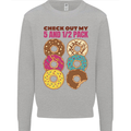 Check Out My 5 1/2 Pack Funny Donut Food Gym Mens Sweatshirt Jumper Sports Grey